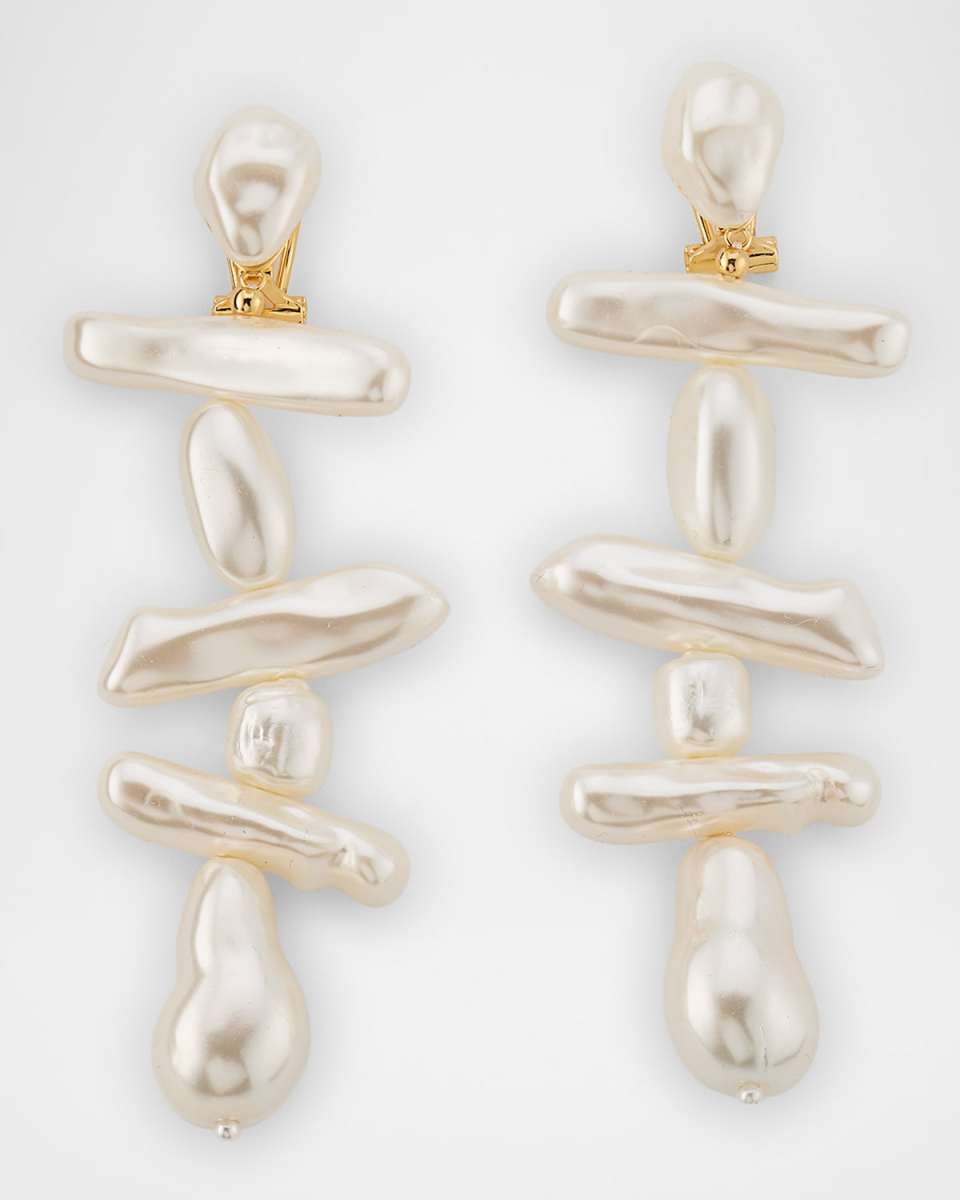 Pearly Linear Earrings